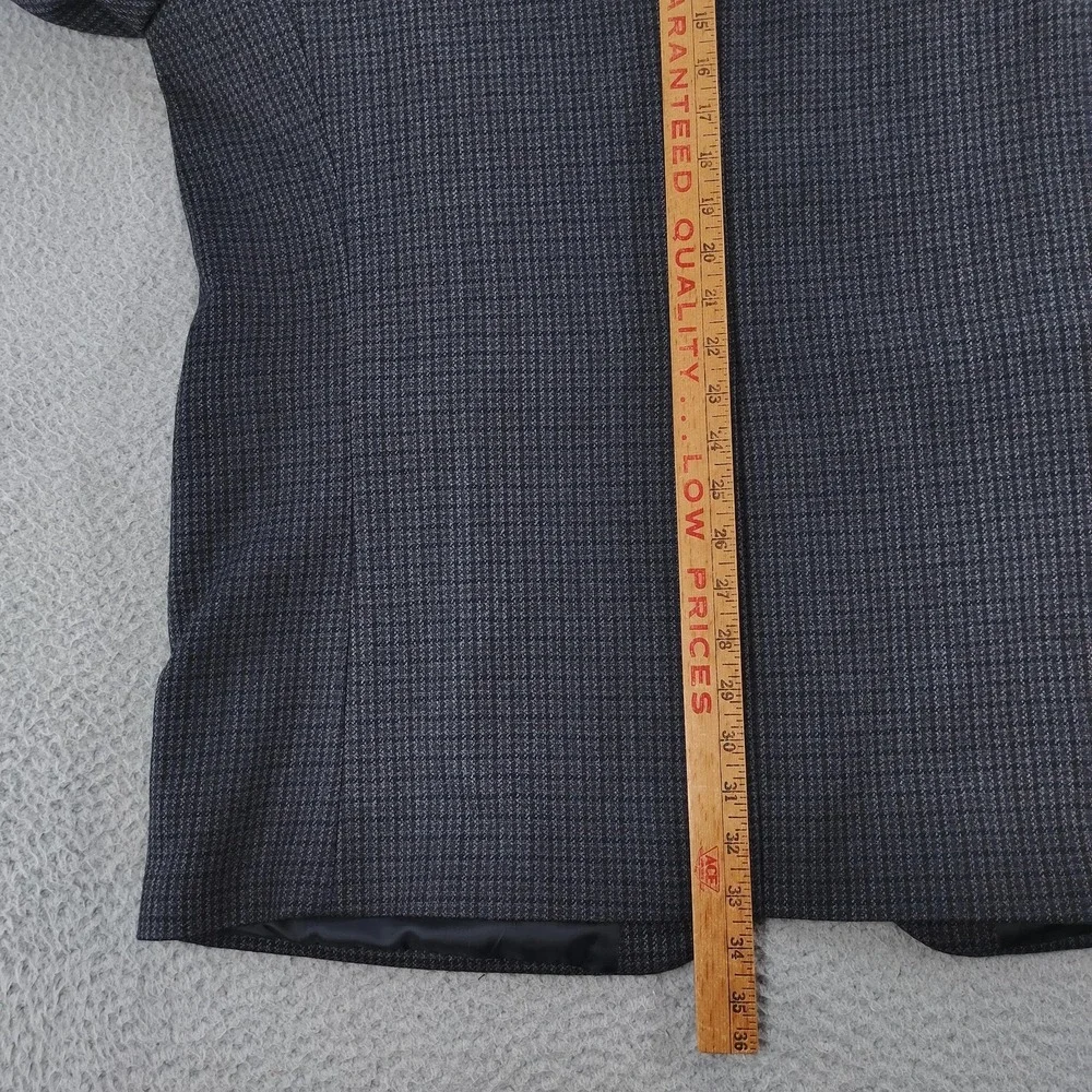 Chaps Blazer Mens 48L Gray Check Lambswool Tweed Sport Coat Jacket Big Tall